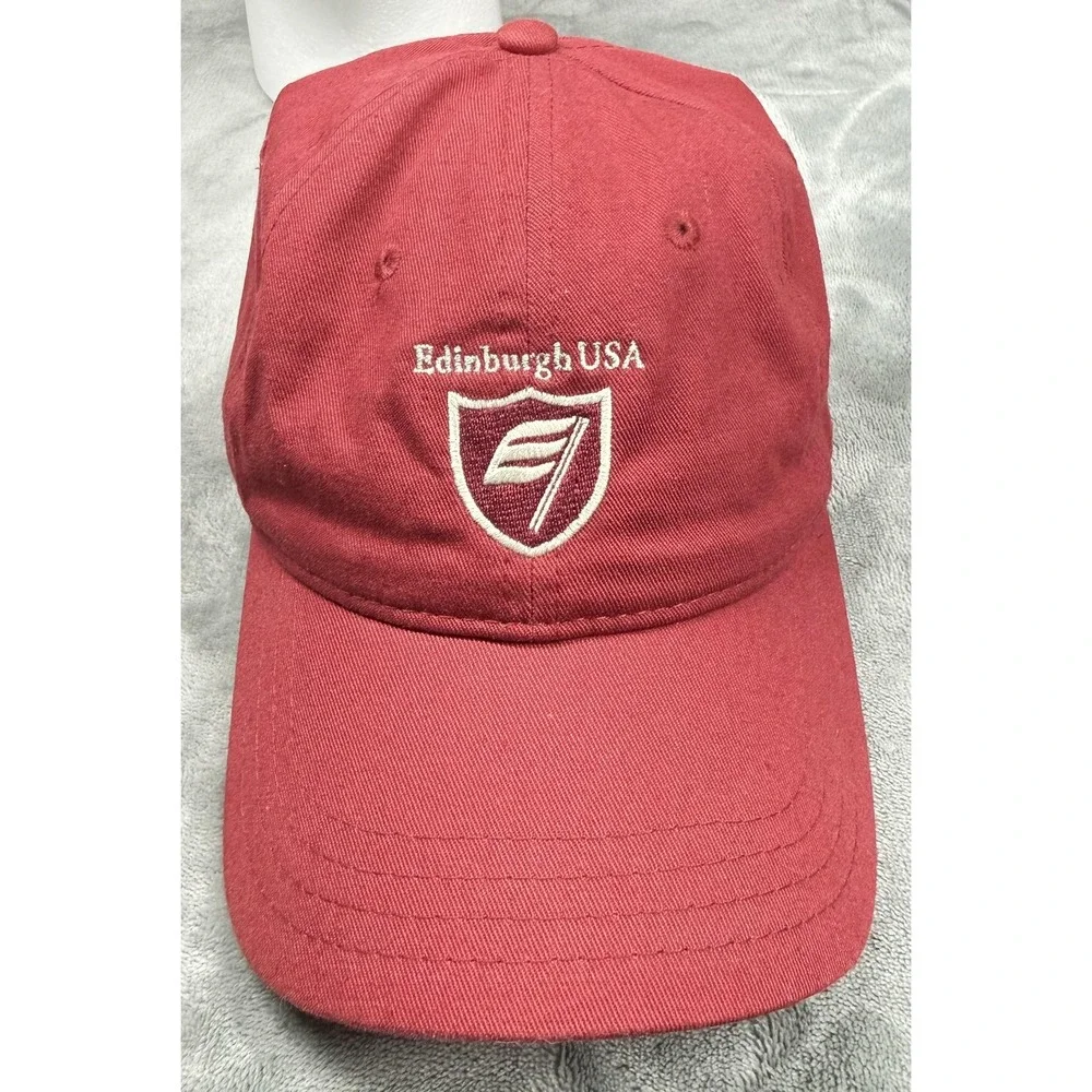 Edinburgh USA Hat Cap Strap Back Mens One Size Red Pukka Golf Dad Hat Logo
